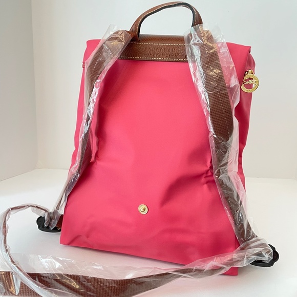 Longchamp Le Pliage Nylon Backpack FLOWER PINK New - Picture 9 of 14